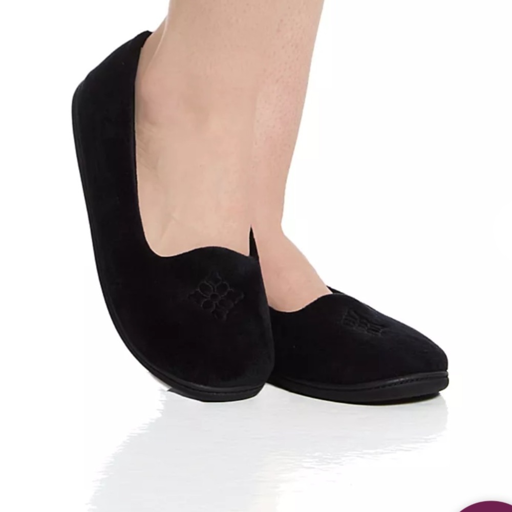 $10 sale Dearfoams Rebecca Microfiber Velour Closed Back Slipper medium 7 97